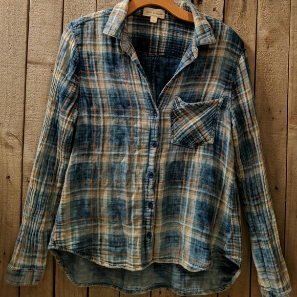 Anthropologie Tops - Anthropologie Cloth & Stone plaid button up